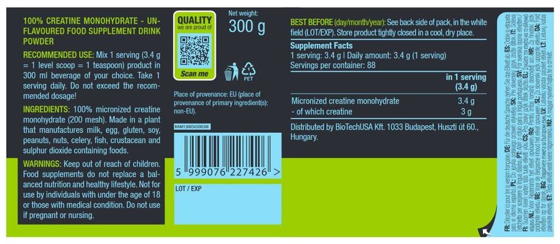 100% Creatine Monohydrate