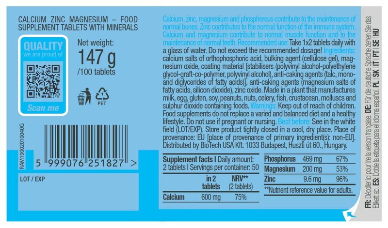 Cálcio Zinco Magnésio