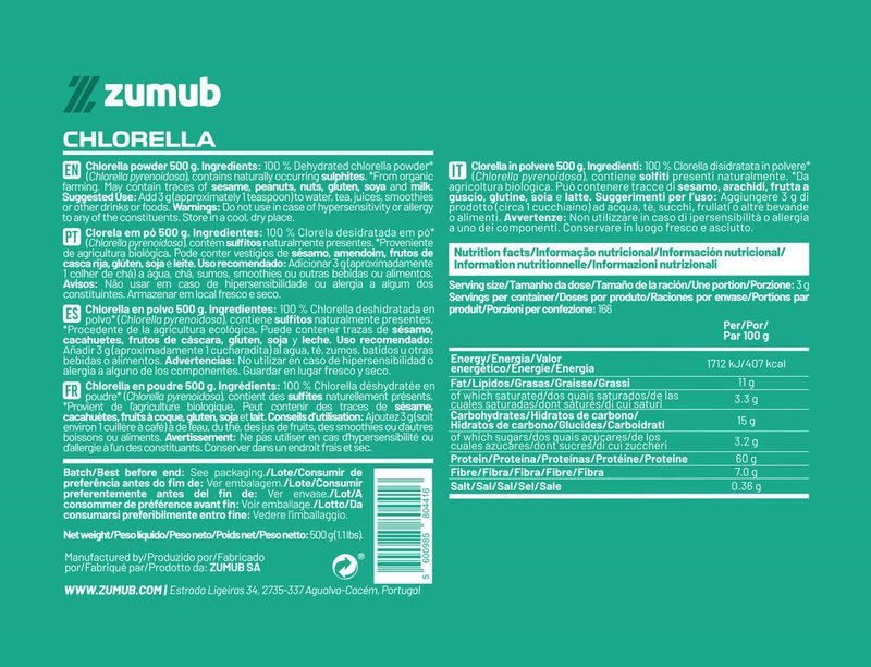 Clorela em pó