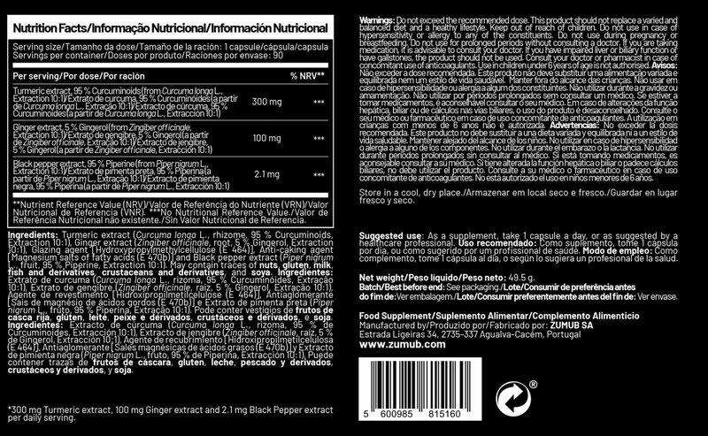 Cúrcuma + Pimenta Preta + Gengibre