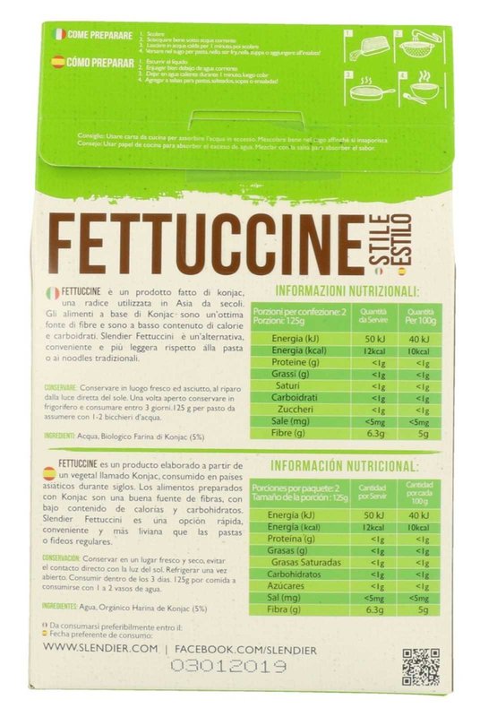 Fettuccine Konjac Biológico
