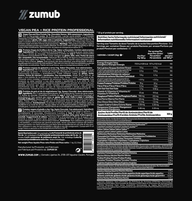 Proteína Vegan Profissional (Ervilha + Arroz)