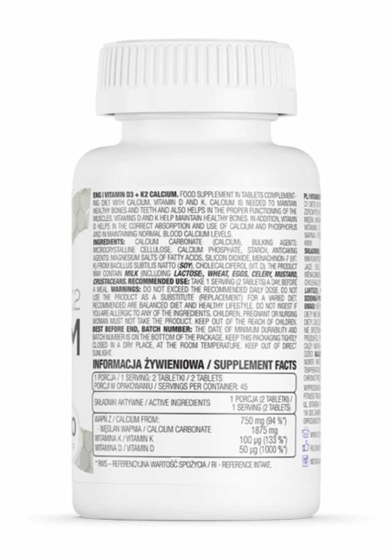 Vitamina D3+K2 Cálcio